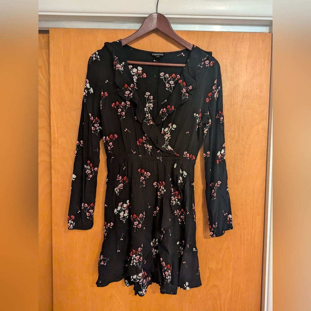 Black and Floral Express Dress